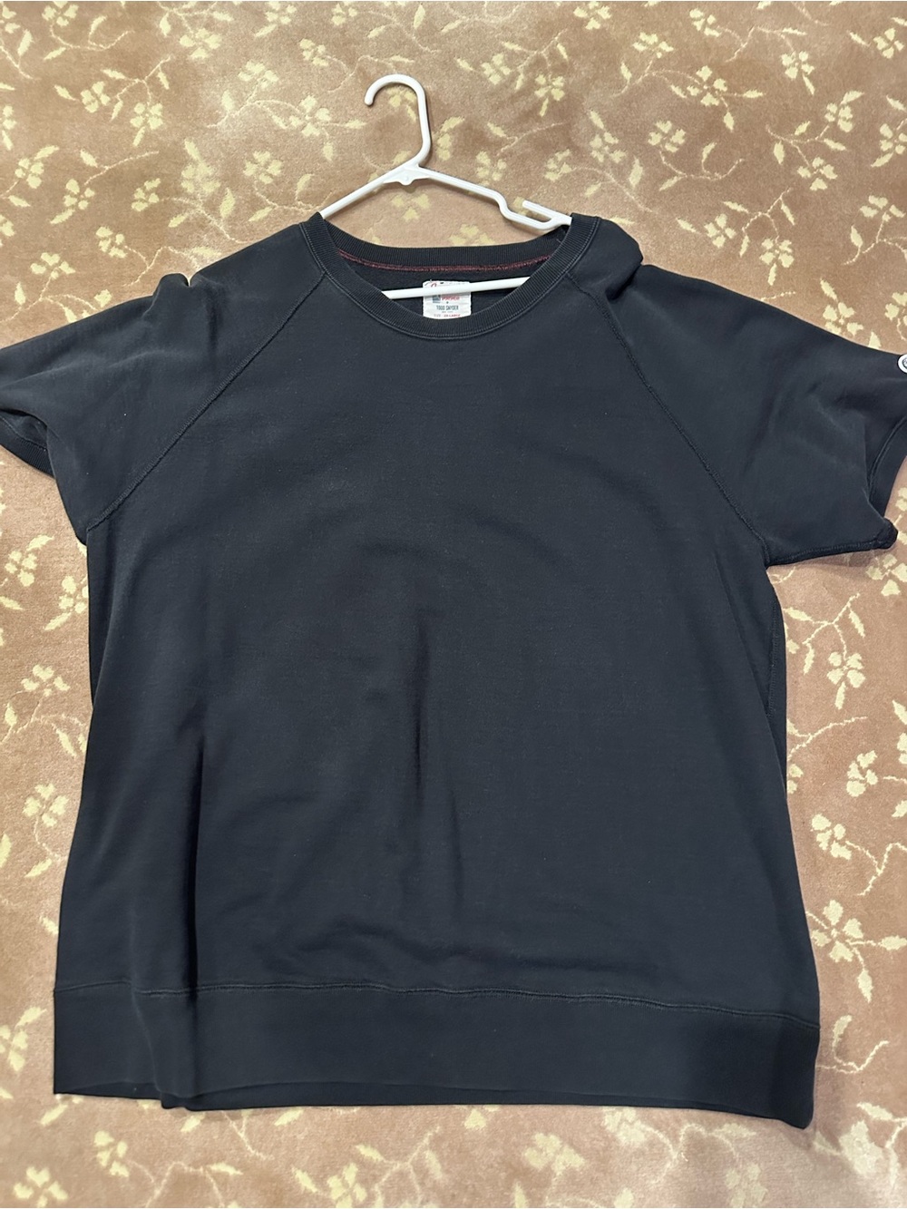 Todd Snyder X Champion Black Short-Sleeve Crewneck Sweatshirt Top